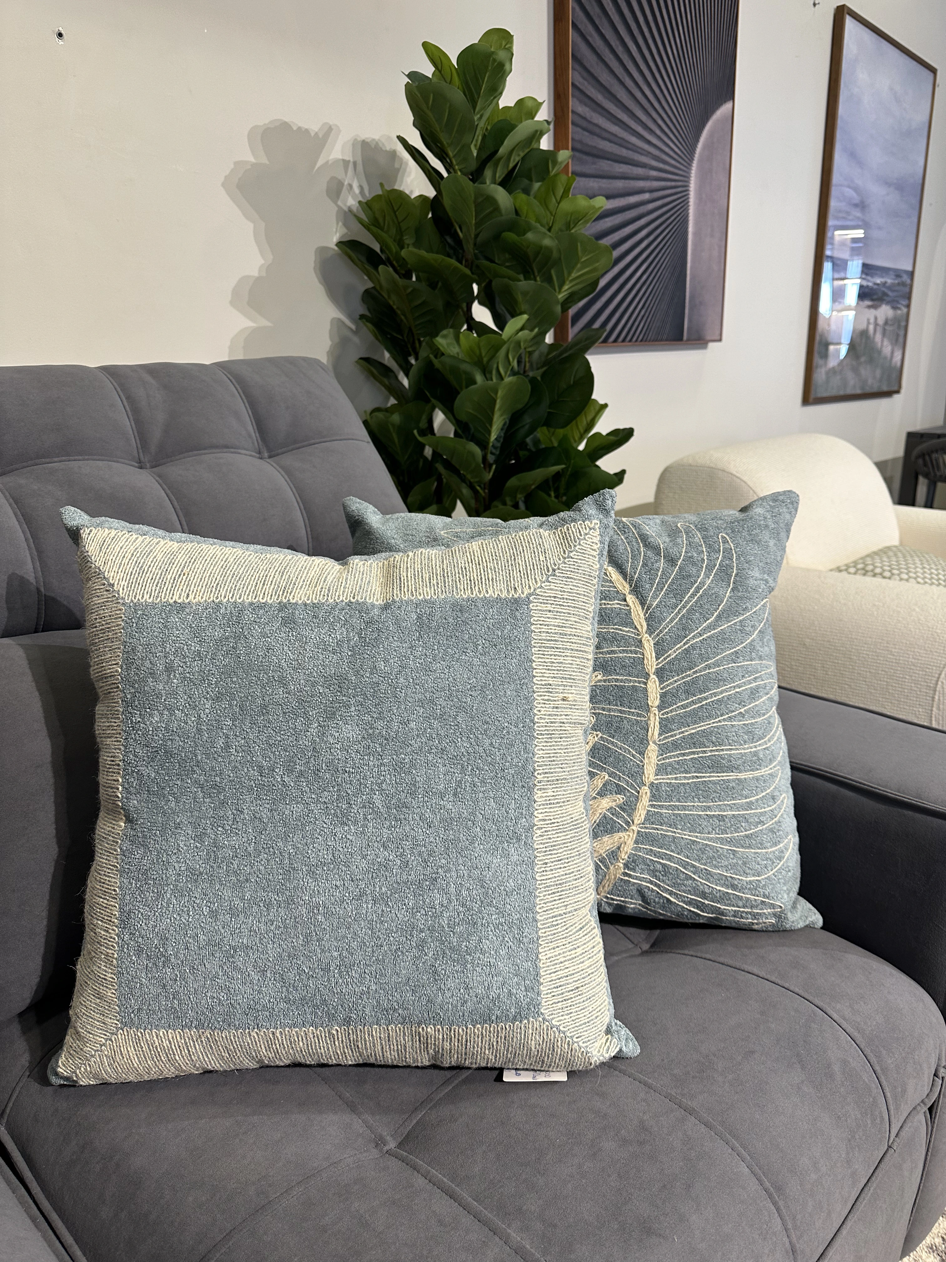 Almohada tela boucle con bordado