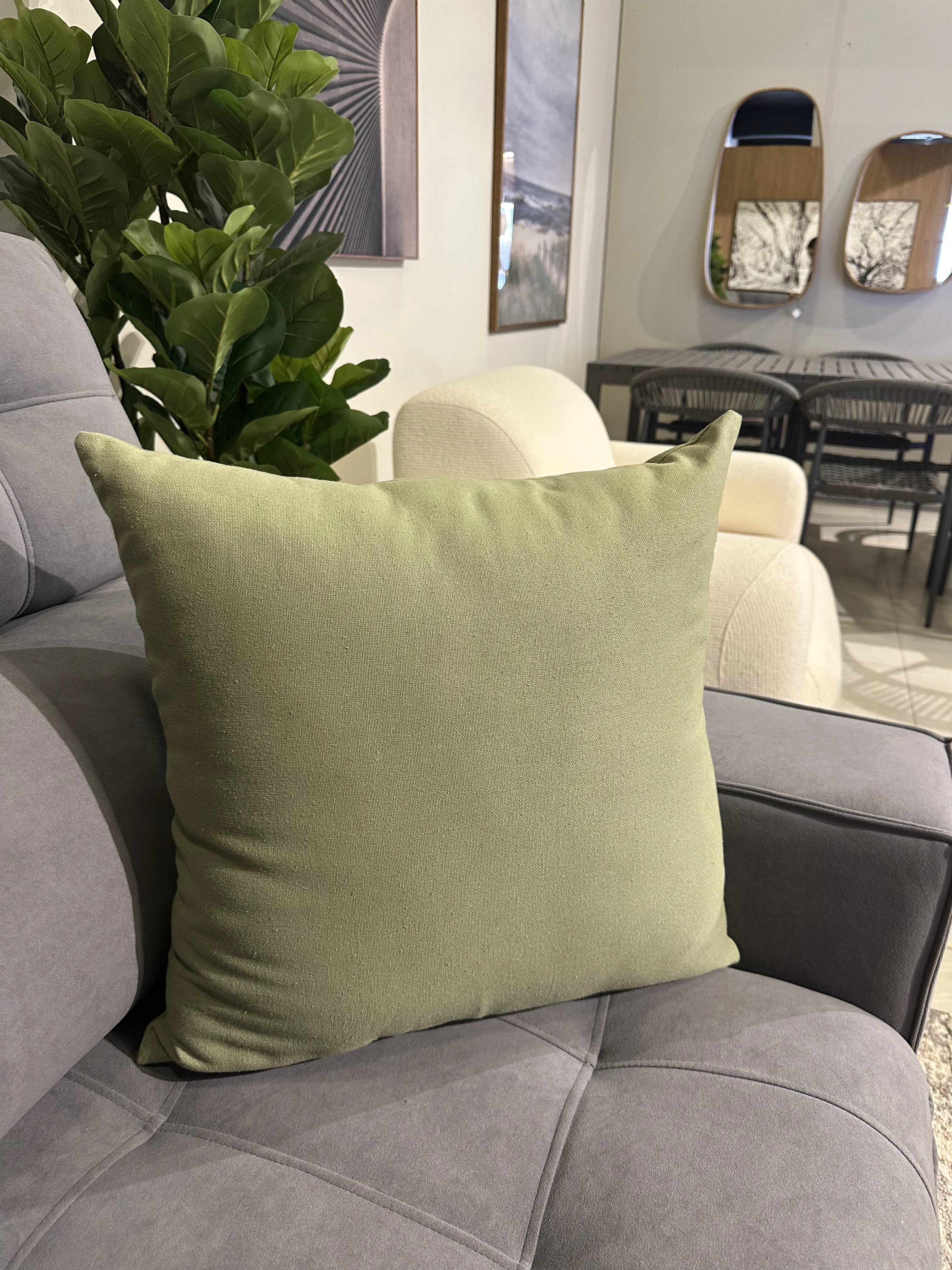 Almohada tela Lino verde