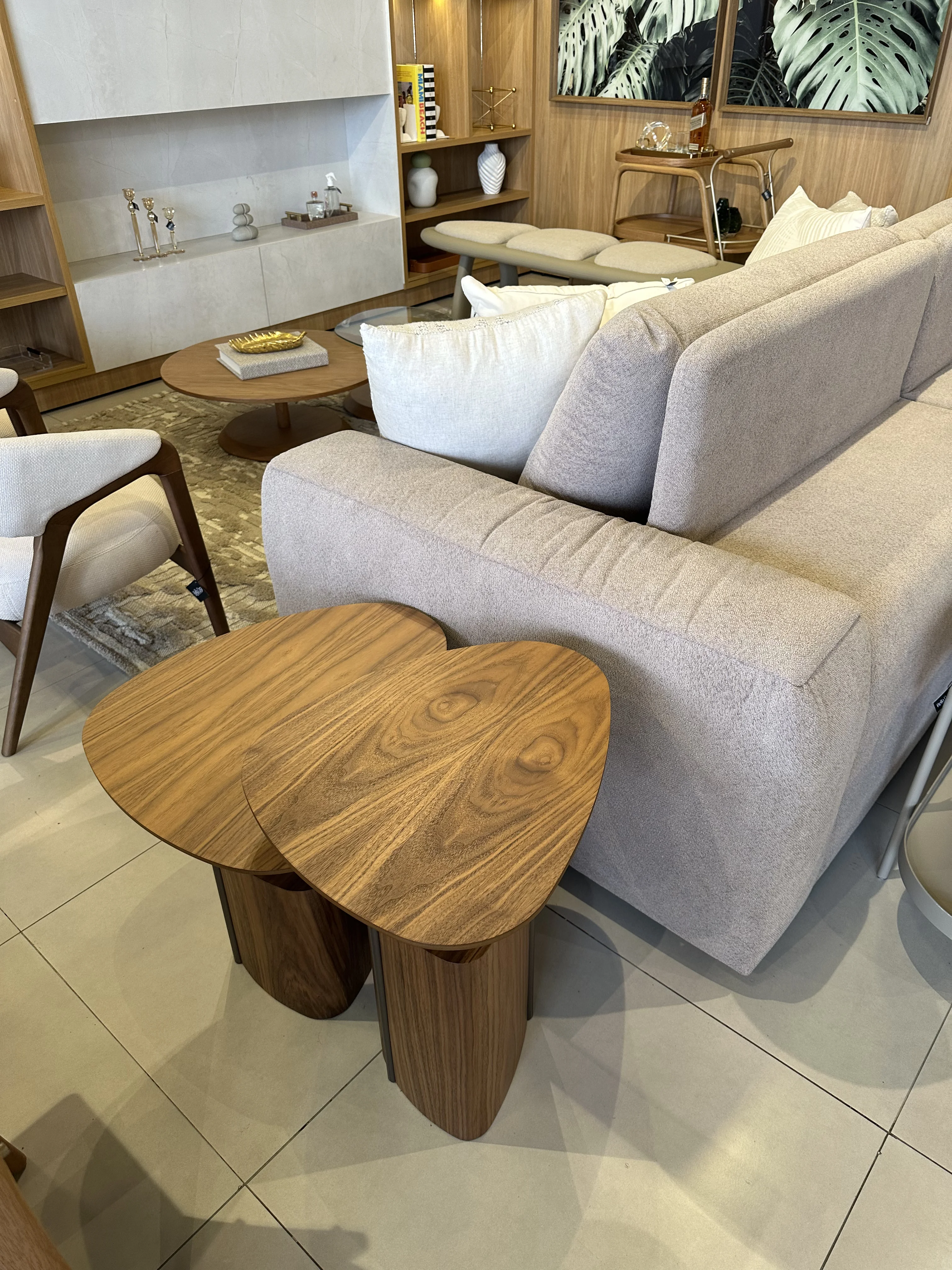 Mesas laterales Oslo diseño orgánico en madera Alta/Baja - Vista 2