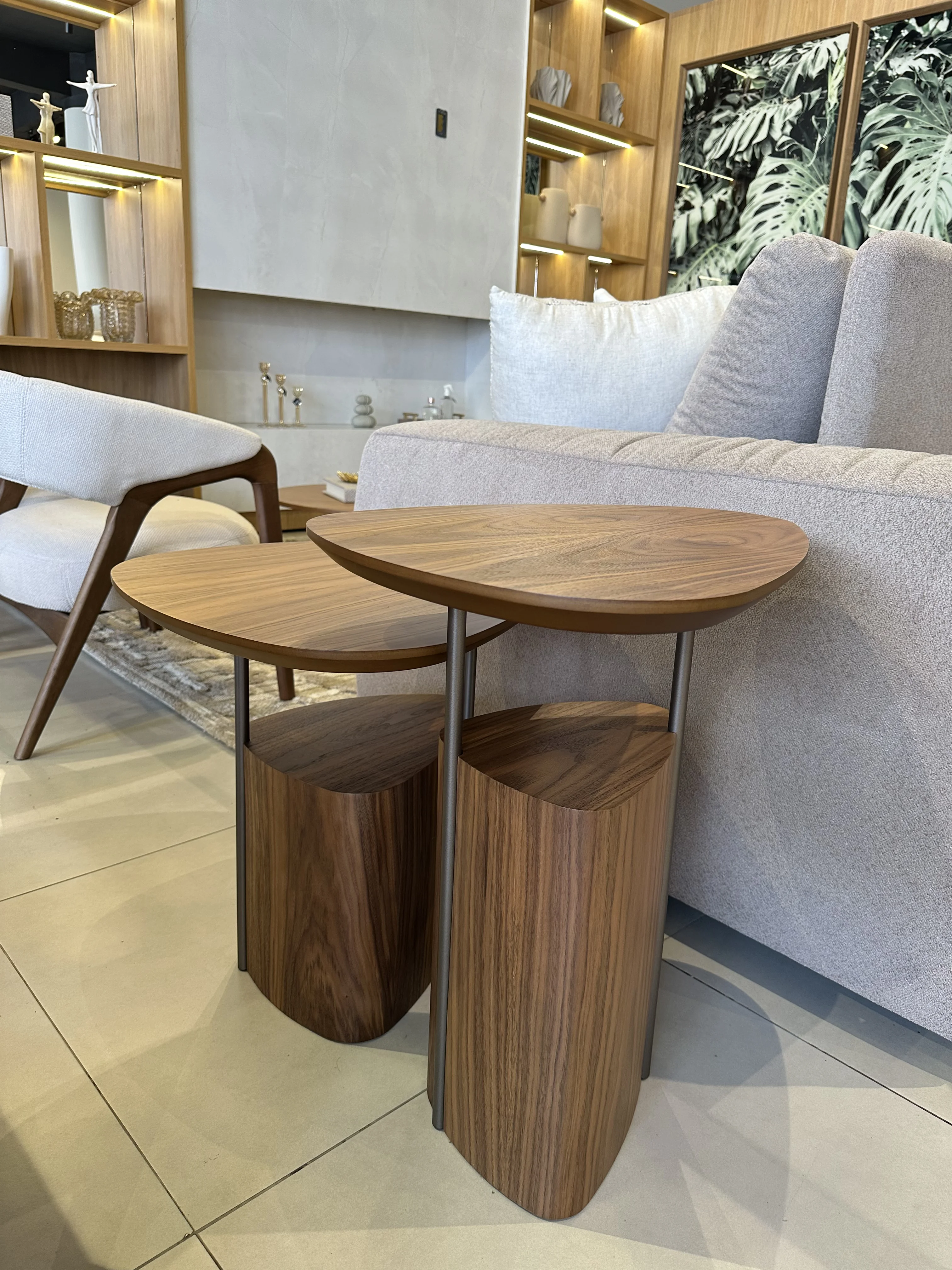 Mesas laterales Oslo diseño orgánico en madera Alta/Baja - Vista 3