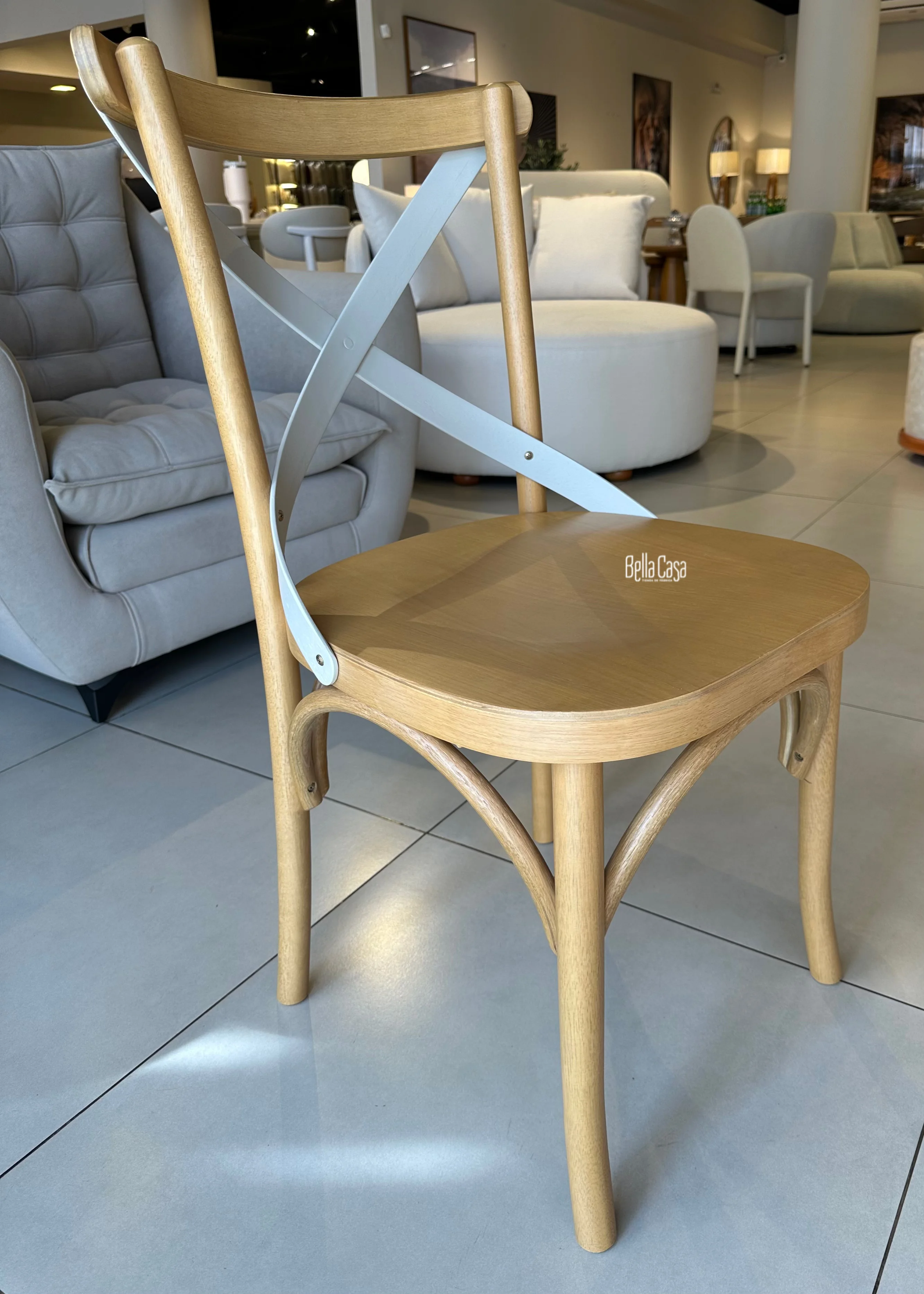 Silla Julia rústica en madera color miel - Vista 2
