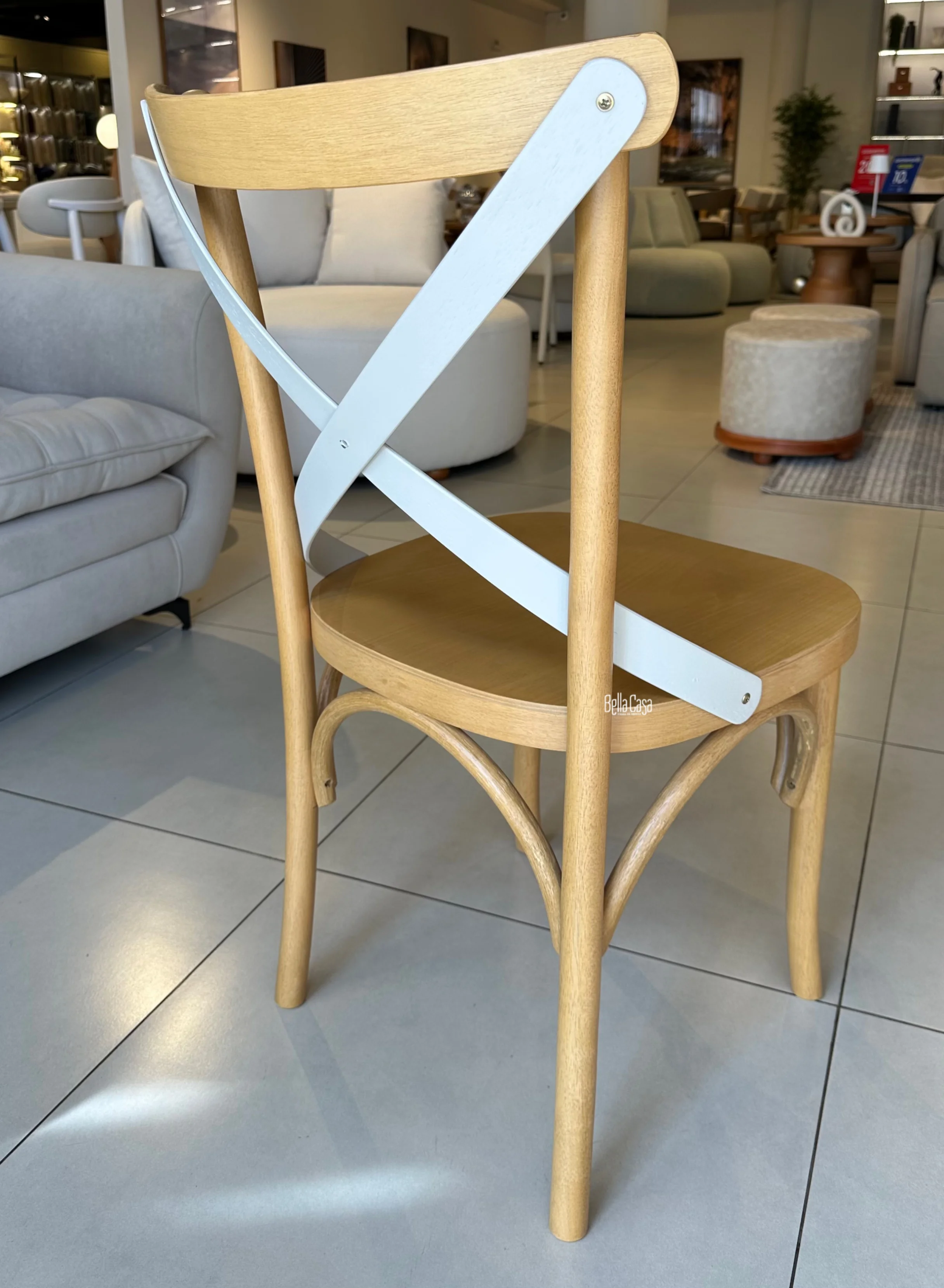 Silla Julia rústica en madera color miel - Vista 3